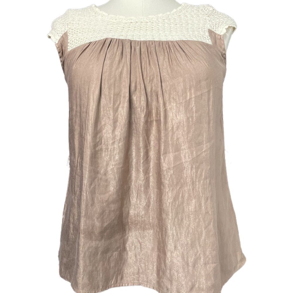 A.N.A Tunic Blouse Tan Size Large